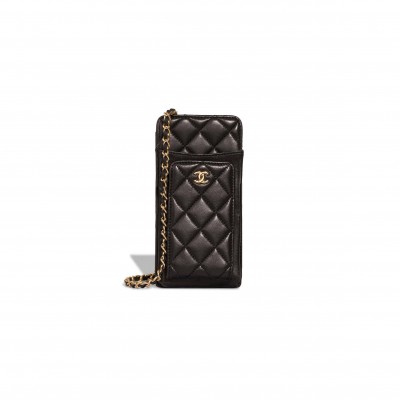 CHANEL TIMELESS CARD HOLDER CROSSBODY BAG LAMB BLACK (18*10*3cm) 